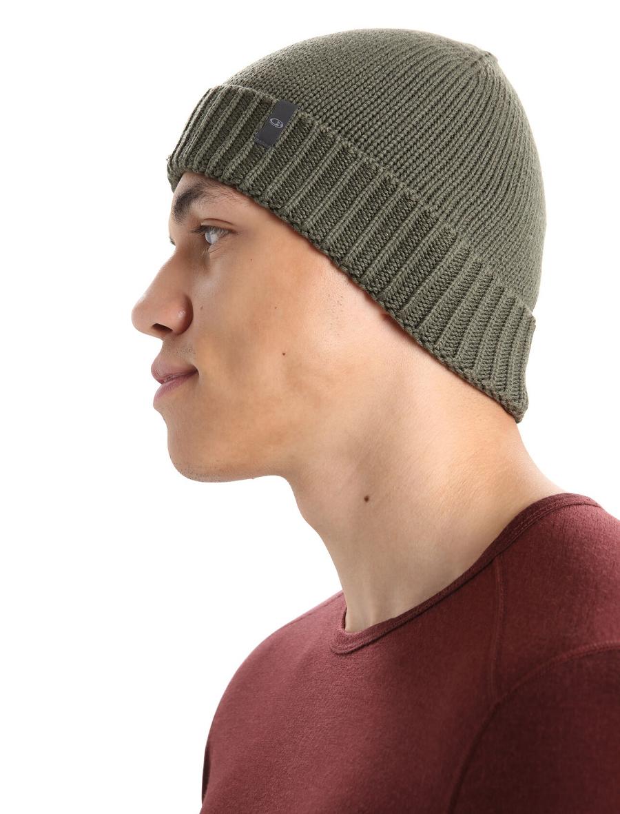 Men's Icebreaker Unisex Merino Vela Cuff Beanie Hats Loden | CA 1858OKIR